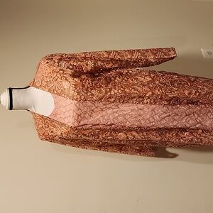 LIMELIGHT 2 Pc Dusky Rose Lace Jacket Slip Tunic Kurta  Floral Embroidery S